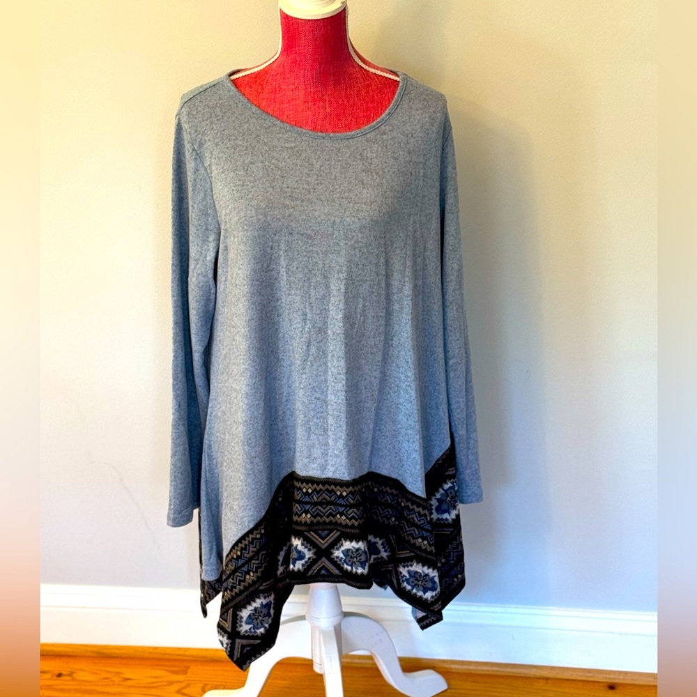Women’s Size XL Asymmetrical Hem Long Sleeve Sweater Dress
